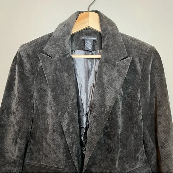 Chelsea & Theodore Gray Soft Corduroy Blazer Size 6 - Picture 2 of 9